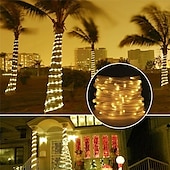 cheap Waterproof Strip Lights-1 Pack Solar Rope Lights Outdoor Waterproof LED String Lights, Garland Fairy Garden Light Strings, Outdoor Christmas Halloween Wedding Party Decor, 7M-50Led/12M-100Led/20M-200Led/30M-300Led