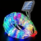 cheap Waterproof Strip Lights-1 Pack Solar Rope Lights Outdoor Waterproof LED String Lights, Garland Fairy Garden Light Strings, Outdoor Christmas Halloween Wedding Party Decor, 7M-50Led/12M-100Led/20M-200Led/30M-300Led
