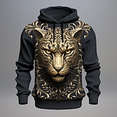 tanie męskie bluzy 3d-męska ouku graficzna bluza z kapturem ze zwierzęcym wzorem bluza z kapturem bluza z kapturem bluza z kapturem z długim rękawem bluza z kapturem moda 3d druk sportowy na zewnątrz wakacje 5 7 nadruk przednia kieszeń wiosna i jesień projektant