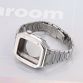 preiswerte Apple Watch-Armbänder-Gliederarmband Kompatibel mit Apple Watch Armband 40mm 41mm 44mm 45 mm mit Fall Herren Schmetterlingsschnalle Edelstahl Ersatzarmband für iwatch Series 9 8 7 6 5 4 SE