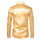 levne Pánské saténové košile-Pánské Košile Saténová košile Košile pro volný čas Košile na knoflíky Černá Žlutá Vodní modrá Červená Světle šedá Dlouhý rukáv Bez vzoru Klopa Dovolená Denní Oblečení Módní Na běžné nošení Pohodlné