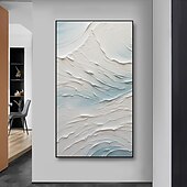 cheap Abstract Paintings-Handmade Oil Painting Canvas Wall Art Decor  Original Abstract Beach in full for Home Decor With Stretched FrameWithout Inner Frame Painting