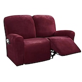 economico Poltrone reclinabili e poltrone wingback-copridivano reclinabile componibile fodera 1 set di 6 pezzi microfibra elasticizzata alta elasticità bordeaux rosso velluto di alta qualità copridivano copridivano per 2 posti cuscino divano