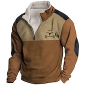 economico Felpe 3D da uomo-Per uomo Pop art Color Block Cowboy Felpe Felpa Felpa con zip Manica lunga Felpa Chiusura lampo quarto Giornaliero Essenziale Informale Stampa 3D Da mare Per eventi Per uscire Stampa Vello Autunno
