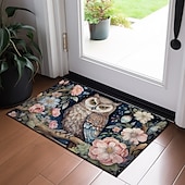 preiswerte Fußmatten-Florale Eulen-Fußmatte, Fußmatten, waschbare Teppiche, Küchenmatte, rutschfester, ölbeständiger Boho-Teppich, Innen- und Außenmatte, Schlafzimmer-Dekor, Badezimmermatte, Eingangsteppich
