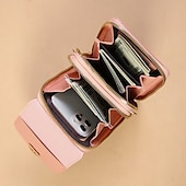 voordelige universele telefoontas-Tas voor mobiele telefoon met aanraakscherm, crossbodytas met miniklep, modieuze kunstleren portemonnee, verticale portemonnee met kaartsleuven