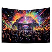 preiswerte Blacklight -Wandteppiche-Schwarzlicht-Wandteppich, UV-reaktiv, leuchtet im Dunkeln, Party, Neon, Trippy, Misty Bar, Konzert, Wandteppich, Wandbild für Wohnzimmer, Schlafzimmer