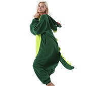 billige pars halloween-kostymer-sett med flanell onesie kigurumi pyjamas søte matchende klo tøfler barns voksne dinosaur morsomme pyjamas cosplay kostyme for unisex jul dyr nattøy tegneserie hjemmeklær