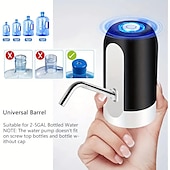 abordables Électroménager-Pompe à bouteille d&#039;eau 1 pièce, pompe à bouteille d&#039;eau électrique, pompe à eau potable automatique rechargeable par USB pour bouteilles universelles de 3 à 5 gallons, distributeur d&#039;eau de camping portable