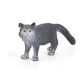 cheap Building Toys-PVC Solid Simulation Pet Cat Model Black And White Cat Stretched Lazily Cat Playing With Cat Tabletop Decoration Small Ornaments
