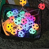 preiswerte Batterie-Lichterketten-LED Fußball Lichterkette EM 1,5m batteriebetrieben Weltmeisterschaft DIY RGB Warmweiß Fußball Lichterkette Bar KTV Club Party Kinderzimmer Dekoration