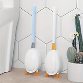 economico spazzolone-Scopino per WC con anatra subacquea, manico lungo in plastica non morta in silicone con base, spazzola morbida per il bagno domestico, spazzola per la pulizia del WC tozzo, prodotti per la pulizia, strumento per la pulizia