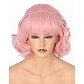 abordables Perruques historiques-Perruque Grease Frenchy des années 50 pour les Pink Ladies perruque vintage en forme de nid d&#039;abeille bouclée perruques Halloween