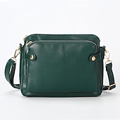 cheap Handbag &amp; Totes-Women&#039;s Vintage Three-Layer Leather Crossbody Shoulder &amp; Clutch Bag – Multi-Compartment Design for Casual, Work, and Travel Use