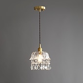 economico Luci Isola cucina-lampada a sospensione in cristallo con paralume in vetro trasparente finitura in ottone spazzolato oro cucina moderna con isola lampada a sospensione lampadario regolabile per corridoio sala da pranzo