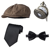 abordables Costumes pour hommes des années 1920-Années Folles Années 1920 Rétro Vintage Tenues Veste Gatsby le Magnifique Gentleman Déguisement Homme Halloween Carnaval Nouvel An Carnaval Fête / Soirée Mascarade Adulte Cravate Gilet Plus