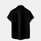 abordables Tenue de Noël amusante-chemises de Noël amusantes pour hommes, imprimées, père Noël, bière, tenue décontractée, tenue quotidienne, sortie, week-end, automne / automne, manches courtes, noir, rouge, bleu marine, s, m, l,