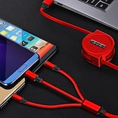 Недорогие Кабели для мобильных телефонов-2023 новый выдвижной USB-кабель 3 в 1, универсальный зарядный кабель для мобильного телефона, кабель для быстрой зарядки, USB-кабель для iPhone, Samsung, Huawei, Xiaomi, Oppo, Google