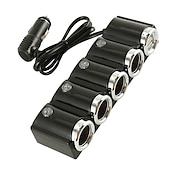 voordelige Bluetooth autokit/handsfree-multifunctionele 4-weg 12v-24v sigarettenaansteker-splitter multi-socket dubbele usb-stekkerlader