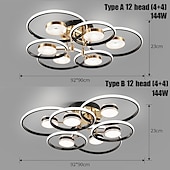 billige Taklamper-led taklys 4/8/12 hode dimbar moderne sirkeldesign taklamper er egnet for innebygd metall akryl sputnik fyrverkeri kronblader led lysarmaturer i stuer og soverom 110-240v