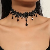 billige Tilbehør og mer-halskjede blonder choker halskjede punk &amp;amp; gotisk blonder legering for disco cosplay karneval kvinners kostyme smykker mote smykker