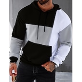 billiga bashuvtröjor för män-Herr Huvtröja Svart Rodnande Rosa Armégrön Blå Huva Färgblock Ficka Sport &amp; Utomhus Dagligen Helgdag Streetwear Häftig Ledigt Vår &amp; Höst Kläder Pull Tröjor
