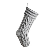 billige Strømper og holdere-Kabelstrikkede julestrømper, 18 tommer store peishengende strømper til julepynt, julegave