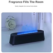 cheap Humidifiers &amp; Dehumidifiers-Creative 3D Simulation Flame Air Humidifier Household Colorful Atmosphere Light Intelligent Remote Control Humidifier USB Desktop Silent Large Fog Volume Humidifier Home Decor Room Decor