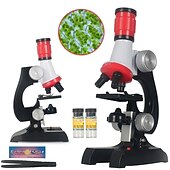 baratos Brinquedos Educativos-brinquedos de microscópio de alta definição e alta potência para experimentos de ciências biológicas de ensino médio e primário, quebra-cabeças portáteis para crianças, presentes científicos e