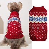 ieftine Pulovere-Câini Pisici Pulovere Jumper Petrecere Casual Iarnă Respirabil Απαλό Lavabil Comfortabil Crăciun În aer liber Casul / Zilnic Îmbrăcăminte pentru câini for Bichon Frise Pomeran un Animalut Fluture