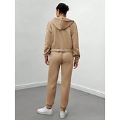 preiswerte Trainingsanzug für Damen-Kapuzenshirt Weste Pullover Glatt Grafik Für Damen Erwachsene Heißprägen Strasse Casual