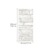 voordelige Behang-cool wallpapers muurschildering wit baksteenbehang afpel- en plakbehang verwijderbaar pvc/vinyl zelfklevend 17,7&quot;x118&quot;(45cmx300cm) / 45x300cm