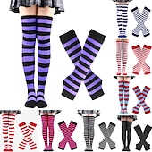 abordables Accesorios-Calcetines hasta rodilla Calcetines de Navidad Mujer Navidad Carnaval Mardi Gras Nochebuena Retro Antiguo Guantes Calcetines