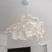 economico Luci Isola cucina-Lampadario di carta fatto a mano paralume nuvola creativo fai da te medievale retrò lampade a sospensione lampade sala da pranzo decorazioni camera da letto luci soggiorno 110-240v