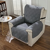 abordables Housse de fauteuil inclinable-Housse de chaise inclinable imperméable matelassée pour grande chaise inclinable, housse de siège réversible et lavable avec sangles élastiques réglables pour enfants et animaux domestiques