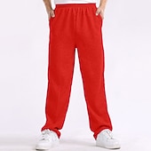 economico Gamba Dritta-Per uomo Pantaloni da tuta Pantaloni in Pile Pantaloni Pantaloni casual Pantaloni della tuta a gamba dritta Elastico in vita Tinta unica Comodità Morbido Casuale Quotidiano Abbigliamento casual alla