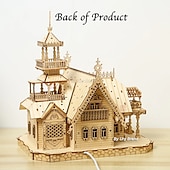 levne Skládačky-3D dřevěné puzzle vila dům královský hrad se světelnou montážní hračkou pro dospělé kutily modelové sady stolní dekorace pro dárek