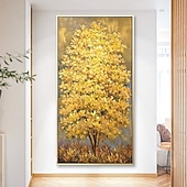 tanie Obrazy z kwiatami/roślinami-100% ręcznie malowane duży nowoczesny obraz olejny na płótnie złote drzewo obrazy do domu salon wystrój hotelu wall art picture walcowane bez ramki!