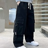 cheap Bottoms-Kids Boys Pants Trousers Pocket Solid Color Keep Warm Comfort Pants School Sports Daily Black Coffee