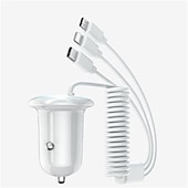お買い得  車用充電器-3 in 1 急速充電車の充電器スプリングケーブル急速充電 15 ワット混合シングル USB 車の充電器携帯電話ラップトップカメラと互換性