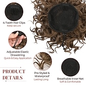 abordables Coletas-Correa Coletas Mujer / Suave / Clásico Pelo sintético Pedazo de cabello La extensión del pelo Rizado Media Fiesta / Noche / Ropa Cotidiana / Vacaciones