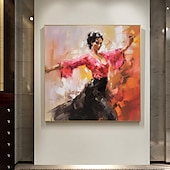 cheap People Paintings-Spanish Dancer Oil Painting Hand Painted High Quality Flamenco Dancer Oil Painting On Canvas for Wall Decoration No Frame