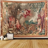 Недорогие Средневековый гобелен-Средневековое гобеленовое искусство Гобелен Средневековья Средневековый винтаж Милле Флер Настенное искусство Большой Мурал Декор Фотографический фон Плед Занавеска Дом Спальня Гостиная Декорация