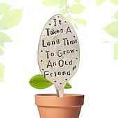 ieftine ţăruşi decorativi de grădină-cadou de prietenie marker de grădină, markere de plante cu lingură ștampilată cu argint, markere de grădină cu lingură ștampilată din farfurie de argint, marker de artă pentru grădină, decorare de