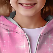 abordables Vision 3D de la Fille &amp; Éclat-Fille 3D Dégradé de Couleur Pull à Capuche de Noël Sweat à capuche Manteau Rose manche longue 3D effet Automne Hiver Actif Mode Le style mignon Enfants 3-12 ans 4-12 ans Extérieur Casual du quotidien