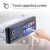 お買い得  車用Bluetoothキット/ハンズフリー-4.1インチ カーMP5プレーヤー 1DIN HD容量性タッチスクリーン カーステレオオーディオラジオサポート ワイヤレスSWCリモート/電話充電ポート/ハンズフリー通話/ミラーリンク/USB/TFカード/AUX-IN/FMラジオ受信機