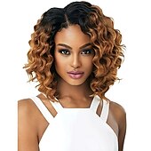abordables Perruques de qualité supérieure-Perruque ample ondulée mixte brune naturelle bouclée, tissage synthétique résistant à la chaleur, perruques complètes pour femmes