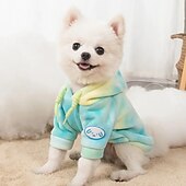 baratos Moletons-Cachorros Gatos Camisola com Capuz Moda Casual Inverno Quente Respirável Macio Lavável Confortável Ao ar livre Casual / Diário Roupas para cães for Bichon Frise Pomerânia Animais de Pequeno Porte