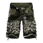 abordables Classique-Homme Shorts cargo Short camouflage Shorts de Randonnée Multi-poches Camouflage Longueur Genou Quotidien ancien Streetwear Vert Véronèse Bleu