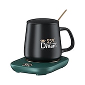 cheap Kitchen Appliances-Electric Coffee Mug Heater for Desk Auto Shut off USB Tea Milk Beverage Cup Heater Heating Plate for Office Home 3 Temperature Setting